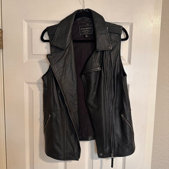 Lucky Brand Lamb Leather Vest - Picture 1 of 3